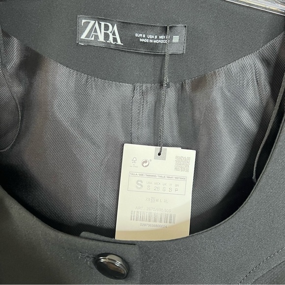 Zara Blazer Top Women Small Jacket Black Fitted Button Up Preppy Career C3 - Picture 2 of 9